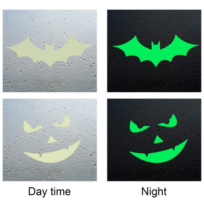 Outus 49 Pieces Halloween Glow in The Dark Window Decals Luminous Stickers Ghost Wall Stickers Bat Wall Stickers Night Glow Decals for Halloween Theme Party