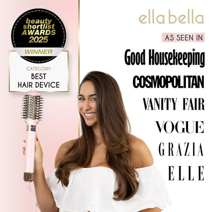 ELLA BELLA® 6 in 1 Professional Hot Air Styler • Powerful Hair Dryer & Straightener Set • Styling Without Heat Damage • Fast Drying Curling Volumizing Straightening • Includes Protective Travel Case