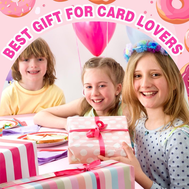 9 Pocket Card Binder 900 Card Holder Album, Pink Donut Trading Cards Holder Zipper Binder for Girl Teen Collection (Choco Donut, 900 Pocket)