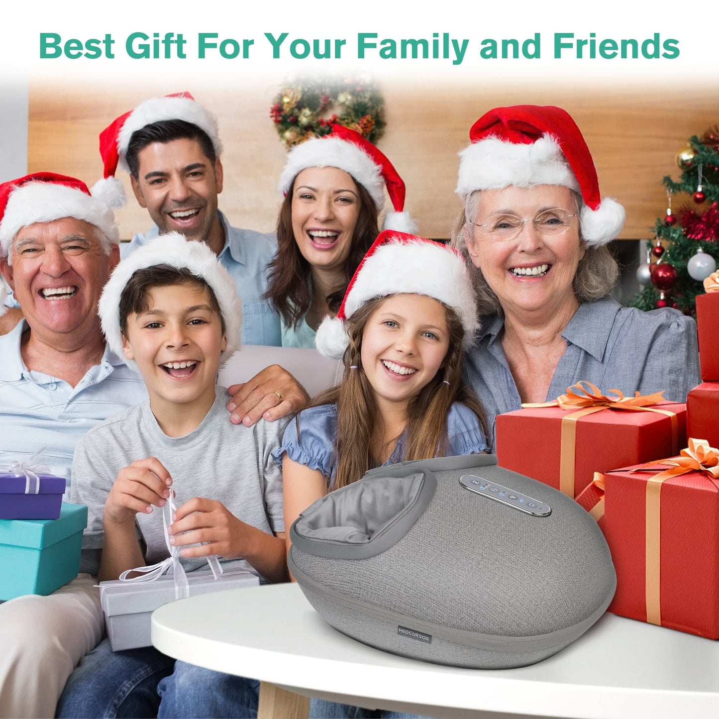 Medcursor Foot Massager Machine with Heat, Shiatsu Deep Kneading, Delivers Relief for Tired Muscles and Plantar, Multi-Level Settings & Adjustable Intensity for Home or Office Use, FSA HSA Eligible