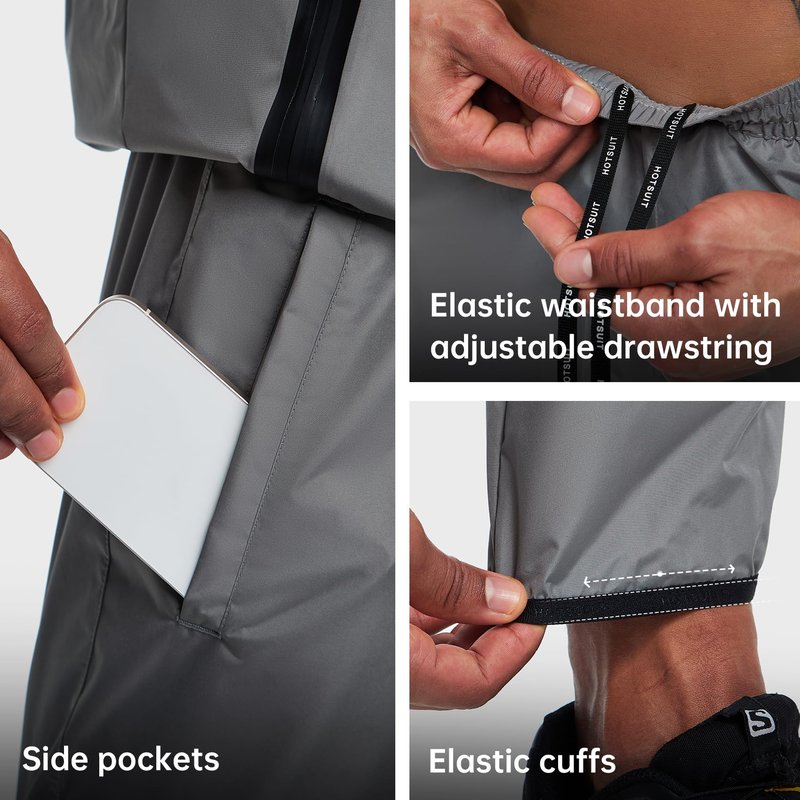 HOTSUIT Sauna Suit Men Non Rip Boxing Sweat Suits Exercise Workout Jacket Pants
