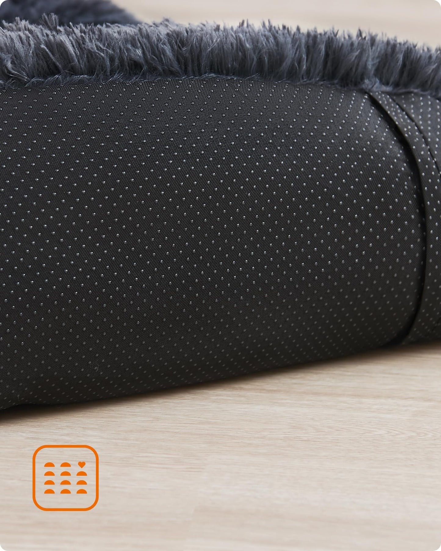 Feandrea FluffyHug Dog Sofa Bed, Pet Bed, Dog Sofa Cover, Calming Dog Bed, M, for Small and Medium Dogs, 80 x 75 x 16 cm, Dark Grey PGW221G02