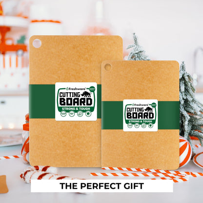 Freshware Wood Cutting Boards for Kitchen, Dishwasher Safe, Medium 12" x 9" and Large, 15" x 11.25", Set of 2, Natural