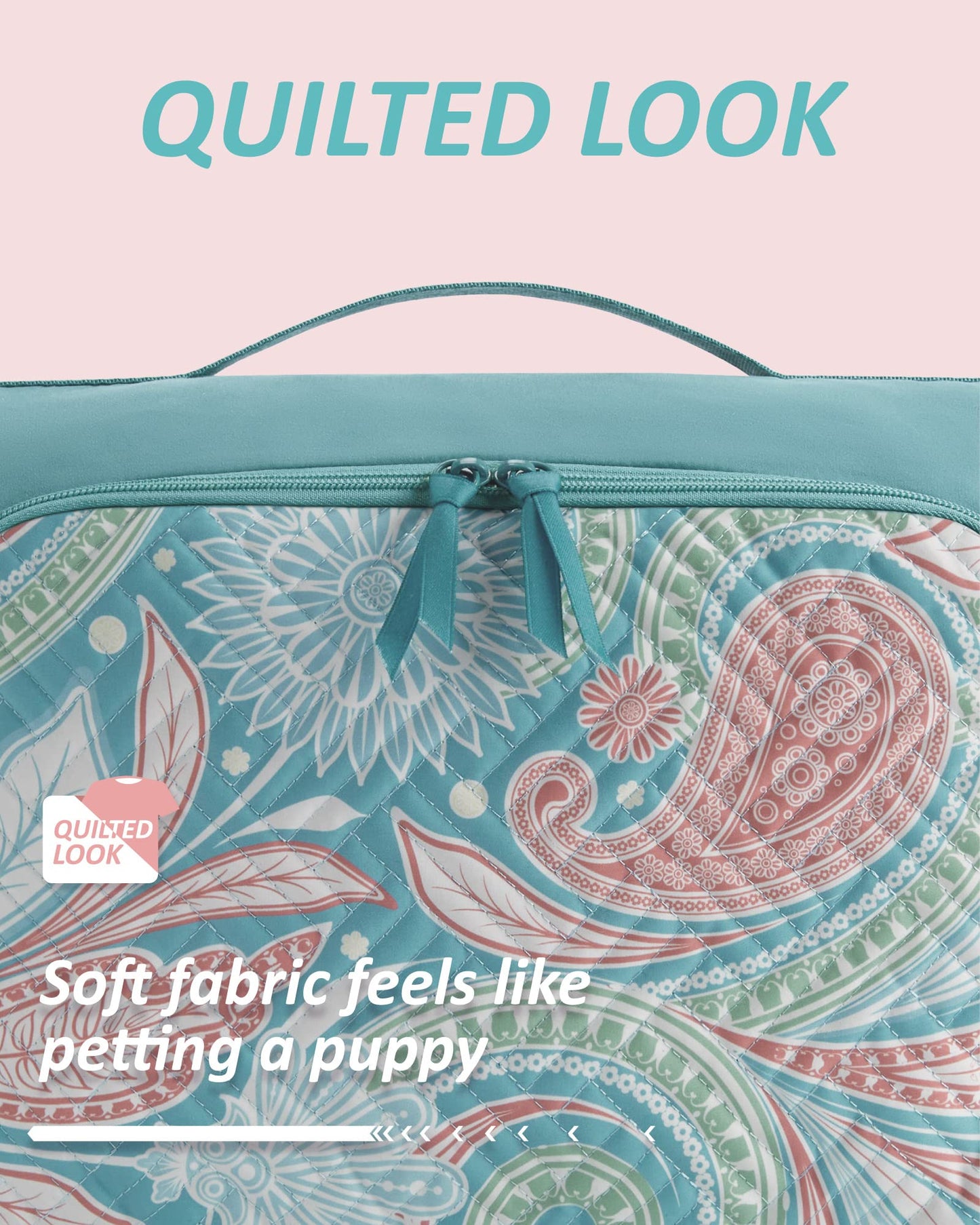 BAGSMART Quilted Packing Cubes for Travel, 6 Set Packing Cubes for Suitcases, Lightweight Travel Cubes (1 L+3 M+1 S+1 Shoe Bag) Suitcases Organizer