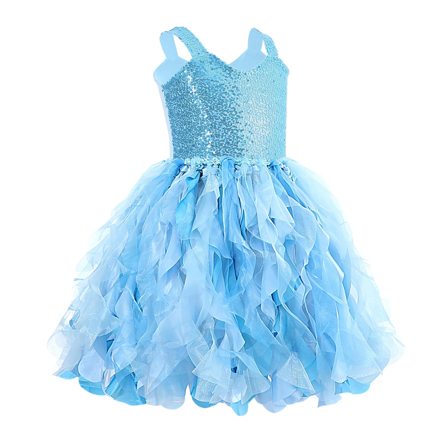 Blue Tutu Dress for Girls Birthday Party Kids Sparkly Sequin Tulle Fancy Fairy Princess Dress for Toddler Girls Prom Sneaker Ball Gowns Pageant Wedding Formal Graduation Halloween Costume 10T
