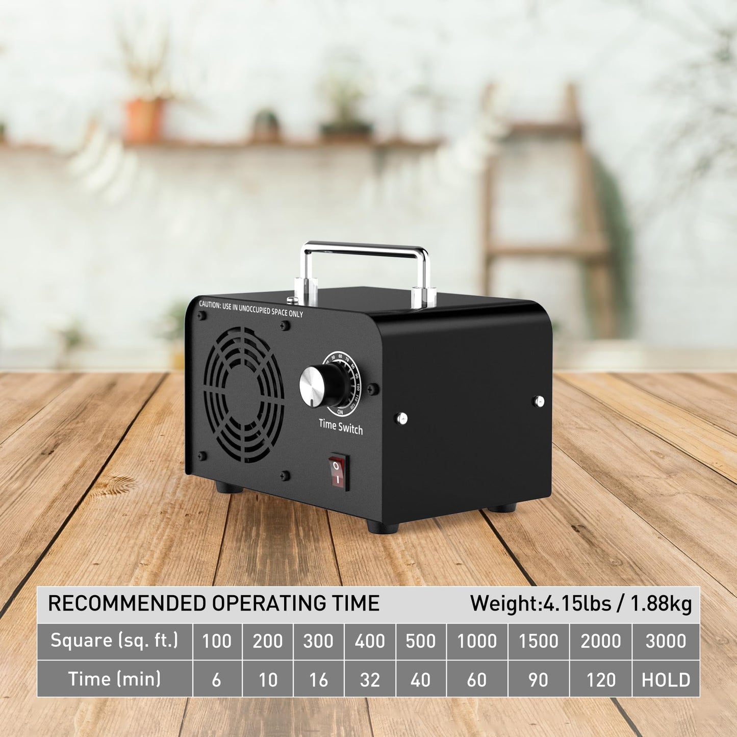 AIIKEE Commercial Ozone Machine 45,000mg/h, Industrial High Capacity of Multipurpose Ozone Purifier with Carry Handle for Home, Bar, Farm and Restaurant Black