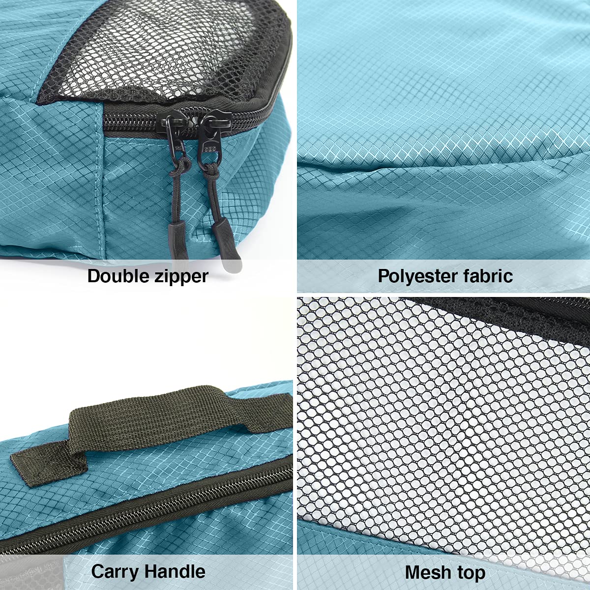 ANSIO Packing Cubes for Suitcase, Travel Luggage Organiser Set, Suitcase Organiser bags, Value Set for Travel and Home Storage, Small, Medium, Large, XL - (6 Piece Set) - Teal