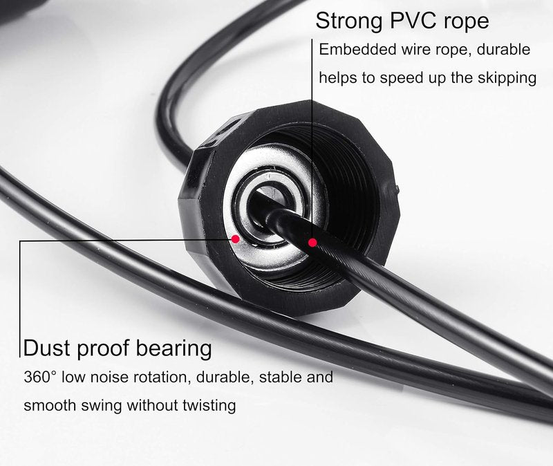 Adjustable Jump Rope - Tangle-Free Skipping Rope with Ball Bearings for Fast Workouts | Ideal for Women, Men, and Kids