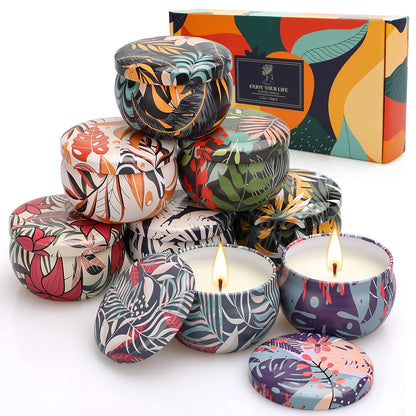 Scented Candles Gifts for Women, Aromatherapy Candles, Love Scented Candles Gift Set, Portable Travel Tin Candle, 8 Pack, Natural Soy Wax, Gift on Anniversary, Christmas, Birthday Mother's Day