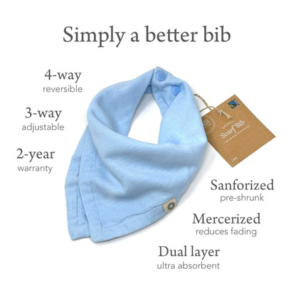 Indi Bandana Bibs for Boys & Girls, Fairtrade Certified, 4-Way Reversible Baby Drool Bibs, 100% Organic Cotton Muslin, 5-Pk