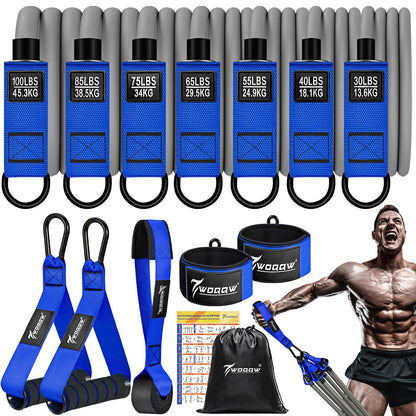 Heavy Resistance Bands for Working Out, 350lbs/450lbs Exercise Bands with Handles, Workout Bands Set for Men, Fitness Weight Bands for Muscle Strength Training, Stretching, Slim, Home Gym Equipment