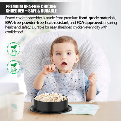 Chicken Shredder, 2025 Pro Chicken Breast Shredder Tool Twist Large, Visible Meat Shredder Machine with Widened Anti Slip Mat Fix, Suitable for Tocas, Buffalo Chicken Dip, Dishwasher Washable