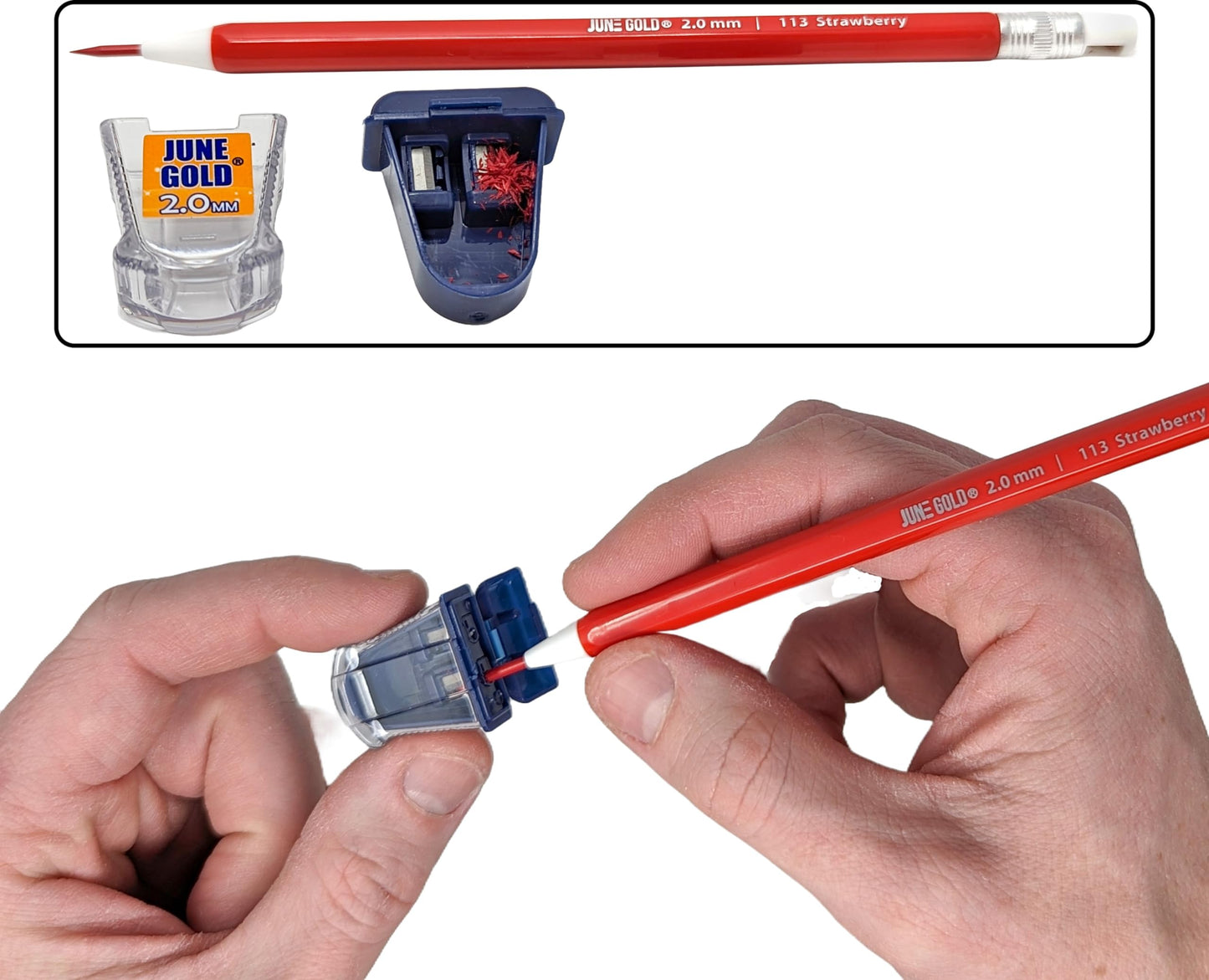 June Gold 4 Pro 2.0 mm Mechanical Pencils, 36 Colored Refills, 36 2B Refills, 36 4B Refills, 2 Sharpeners, 2 Smudge Resistant Erasers, Built in Sharpeners & Soft Non-Slip Grip on Each Pencil