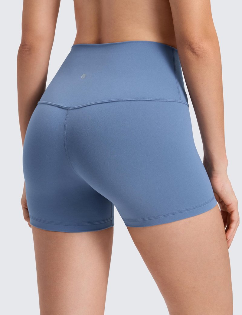 CRZ YOGA Butterluxe Biker Shorts 4'' - High Waisted Booty Workout Volleyball Yoga Womens Spandex Oasis Blue XX-Small