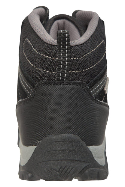 Mountain Warehouse Trail Kids Waterproof Boots - Synthetic Mesh Upper Girls & Boys Shoes, EVA Footbed, High Traction - Best for Spring Summer, Hiking & Outdoors Black Kids Shoe Size 5