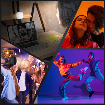 ATUMTEK RGB Video Light, Portable LED Camera Light, Live Streaming Video Lamp CRI 95+ 2900-6700K LED DSLR Lighting with Cold Shoe Mounts and Clamp for Photography, Vlogging, Video Conference etc