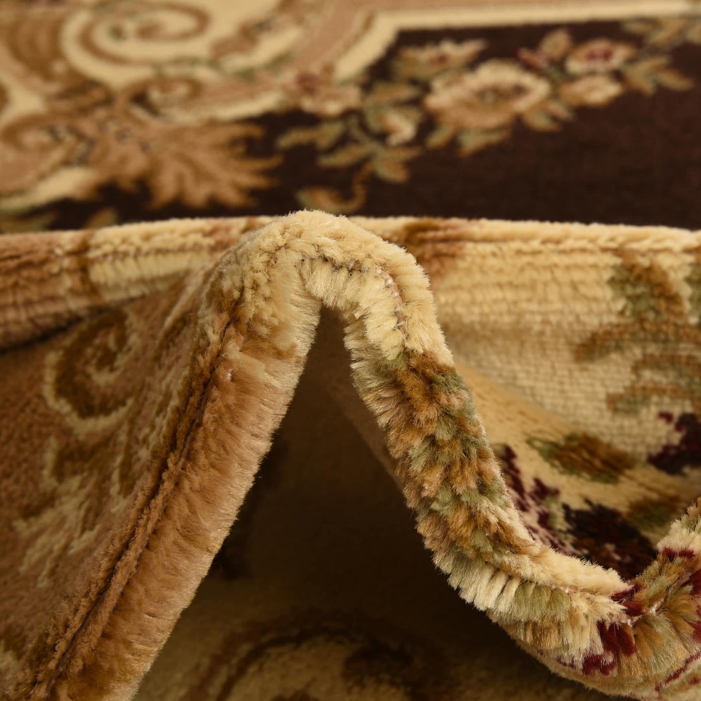 Unique Loom Versailles Collection Traditional Classic Floral Motif Area Rug (5' 0 x 8' 0 Rectangular, Brown/ Ivory)