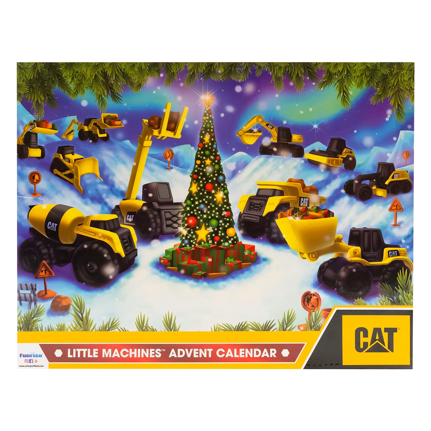 CAT Construction Toys, Little Machines Advent Calendar - Kids Toys for Ages 3 and Up - 24 Piece Set with 10 Little Machines Vehicles & Magic Insta-Dirt!