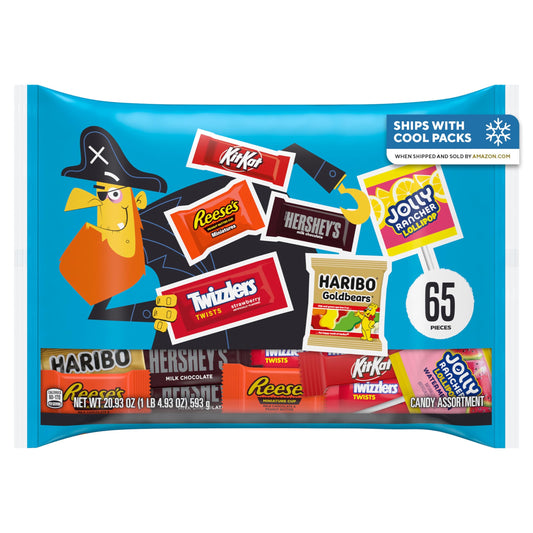 Hershey Miniatures Assorted Flavored, Halloween Candy Bag, 20.93 oz (65 Pieces)