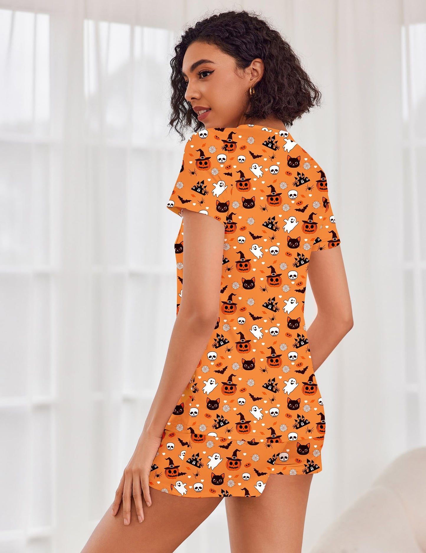 Ekouaer Womens Pajama Sets Short Sleeve Pajamas for Women Sets Soft Lounge Sets Casual V Neck Sleepwear PJS