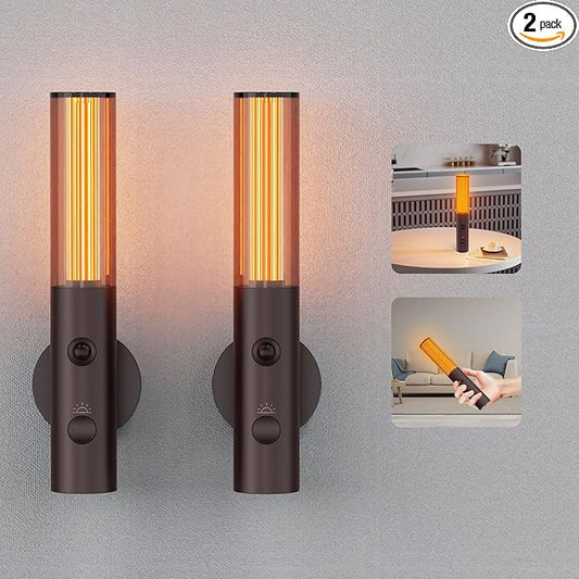 2Pack Motion Sensor LED Night Lights, Rechargeable Battery Operated Indoor Smart Motion Detector Nightlights with 3 Modes&3 Brightness, Auto Body Sensor Dimmable Wall Lamps for Closet Stairway Cabinet