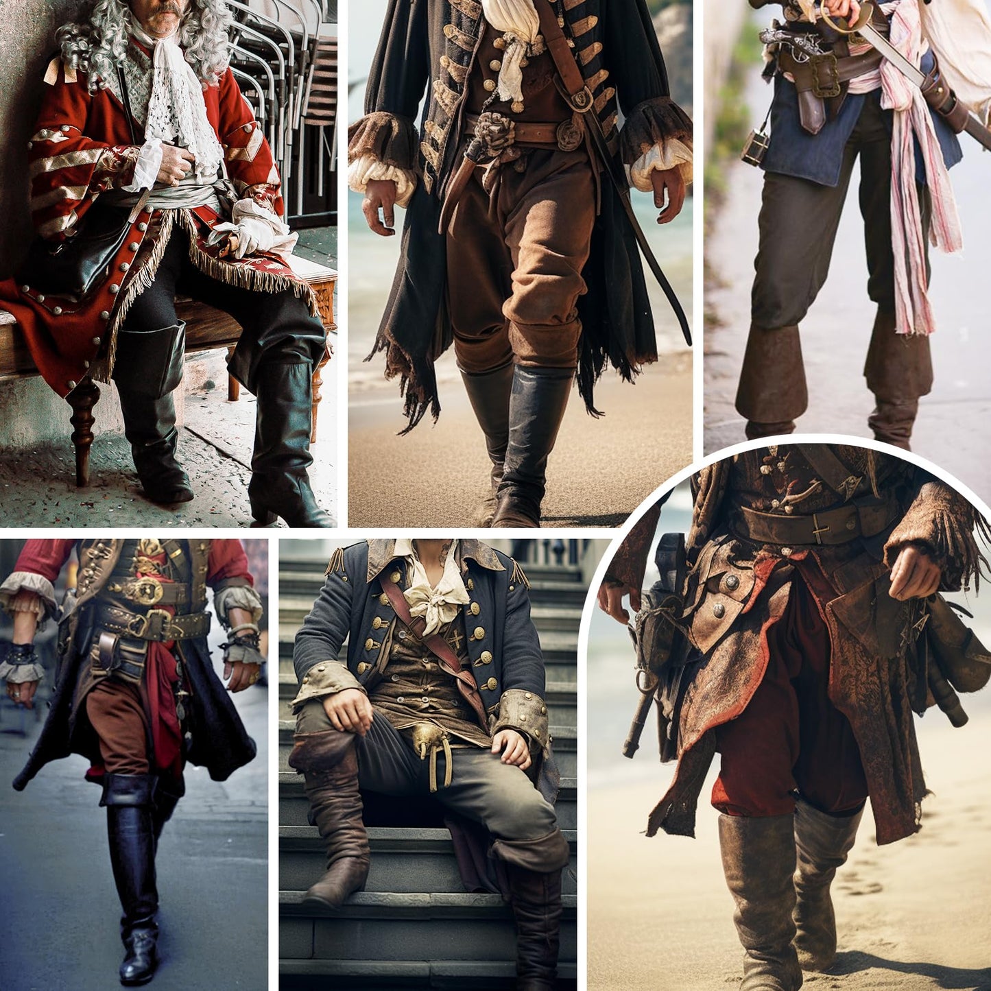 Century Star Renaissance Costume Men's Pirate Pants Medieval Pants Ren Faire Costumes Viking Colonial Steampunk Gothic Halloween Cosplay Trousers with Drawstrings Ankle Banded Wine Red Medium