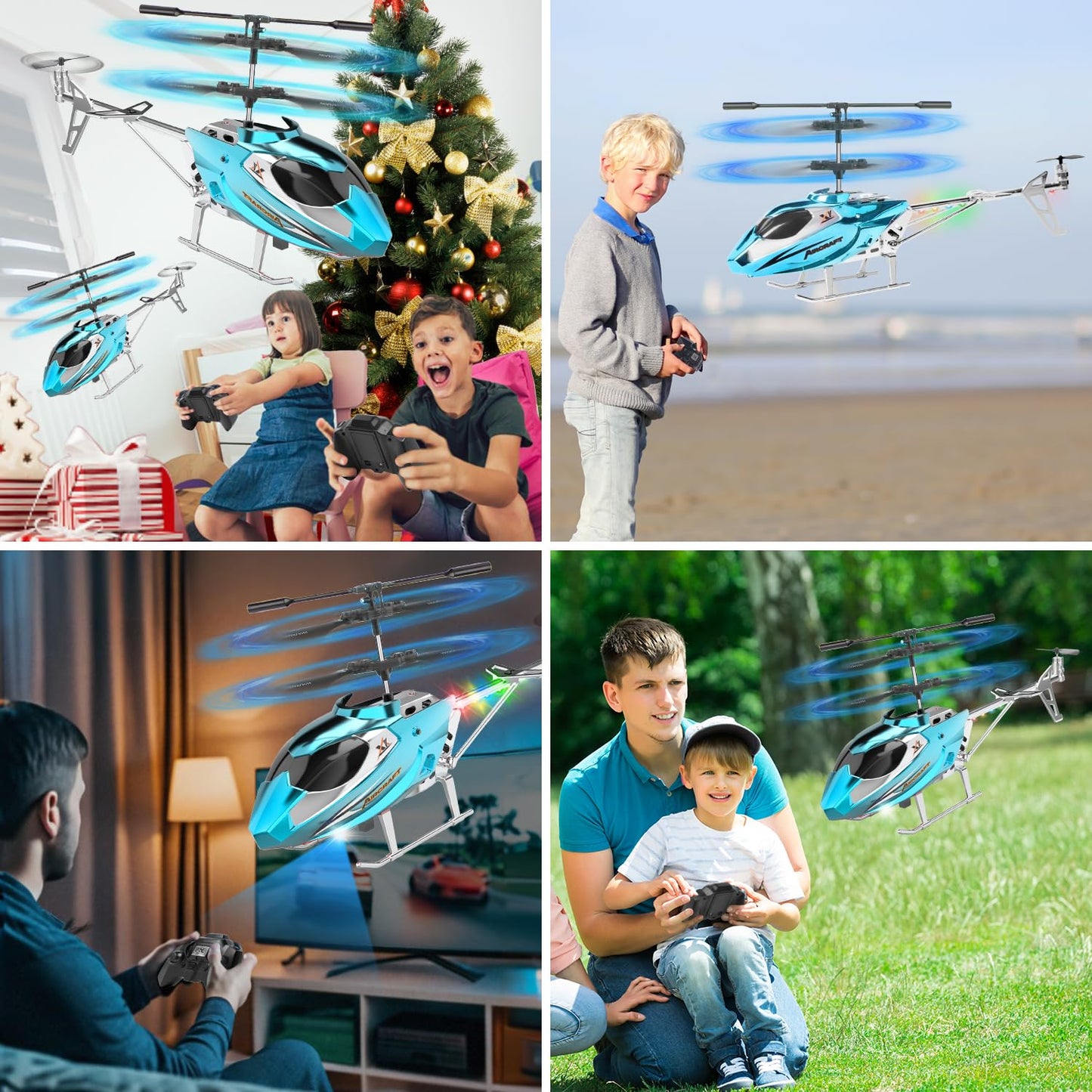 TERRAMUS Remote Control Helicopter for Kids,Altitude Hold RC Helicopters with Gyro LED Light,2.4GHz Radio Controlled Aircraft Indoor Toy with 3.5 Channel,High&Low Speed,Gift for Boys Beginner