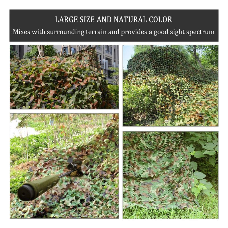 Camo Netting, Camouflage Mesh Netting for Hunting Blinds, Woodland Mesh Perfect Camonetting for Camping Shooting Hunting, Military Theme Party Decoration Sun Shade Outdoor 13x5ft