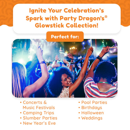 Glow Fever 209pcs Glow Sticks Bulk Party Pack includes 100 8" Glow Sticks and 109 Accessories, with bonus connectors for glow sphere and eye glasses, for Party Festivals Rave Halloween