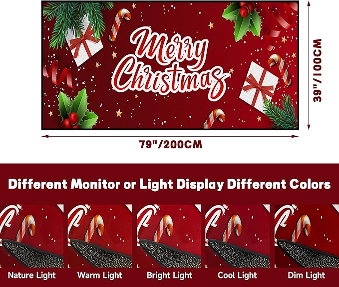 Christmas Xmas Decorative Area Rug, Non-Slip Indoor Throw Washable Rug, 79" X 39"