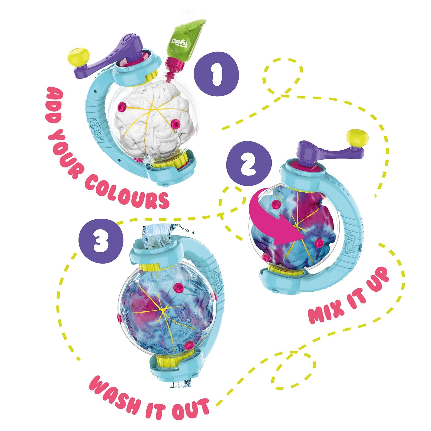 Tybo Design Studio, Arts and Crafts, Tie Dye, Easy to Use Kit, Creative Fun, Ultimate Mess Free Fun for Boys and Girls Age 6+