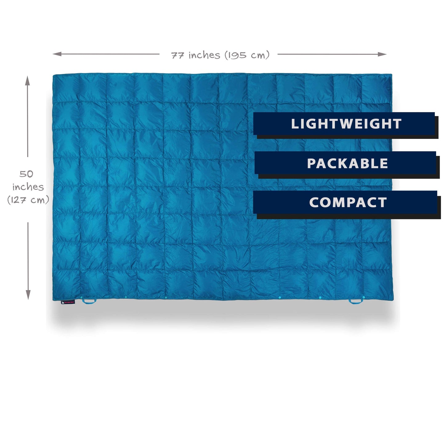 Get Out Gear Down Camping Blanket - Outdoor Lightweight Packable 650 Fill Power Down Blanket Compact Waterproof and Warm Backpacking Quilt for Camping Hiking Travel Hammock