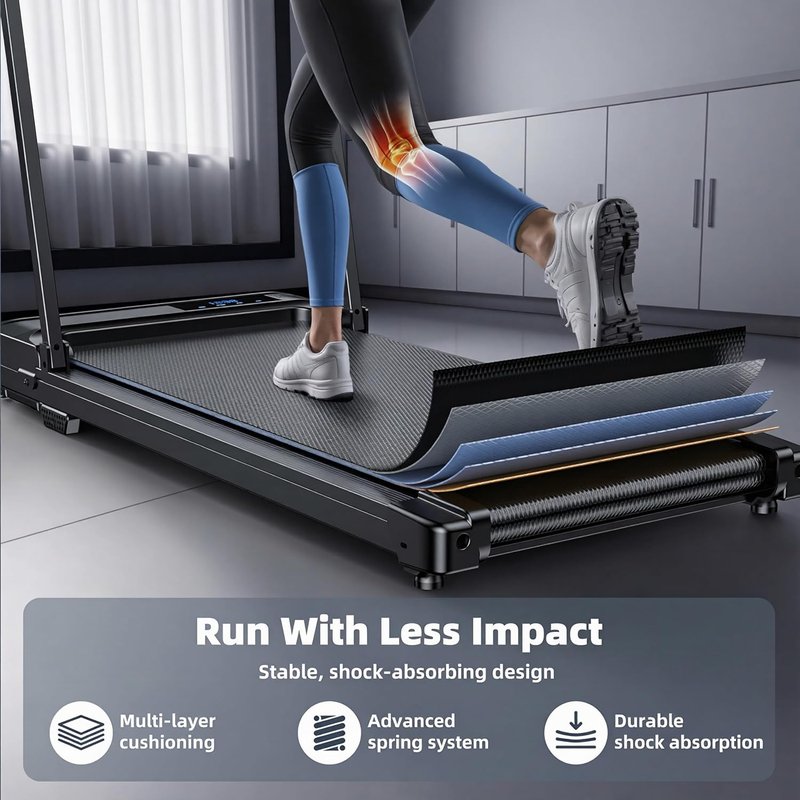 Walking Pad Treadmill for Home - Compact Folding Electric Treadmill with Handle for Small Spaces | Quiet Mini Indoor Design