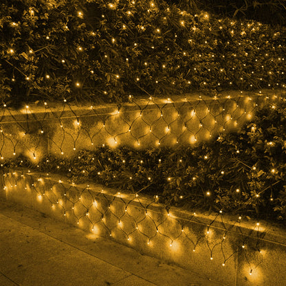 Outdoor Christmas Lights, 360 LED 12FT x 5FT Green Wire Waterproof Christmas Net Light Outdoor Plug in with 8 Modes, Warm White Mesh Lights Decorations for Xmas Indoor Tree Bush Yard Home Decor