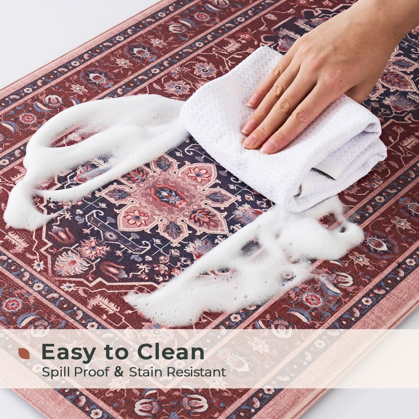 FRESHMINT Anti Fatigue Kitchen Mats Set 2 PCS, Waterproof & Non-Skid Medallion Kitchen Rugs, Cushioned Kitchen Floor Mats for Standing Washable Comfort Kitchen Runners for Lanudry, Office, Sink