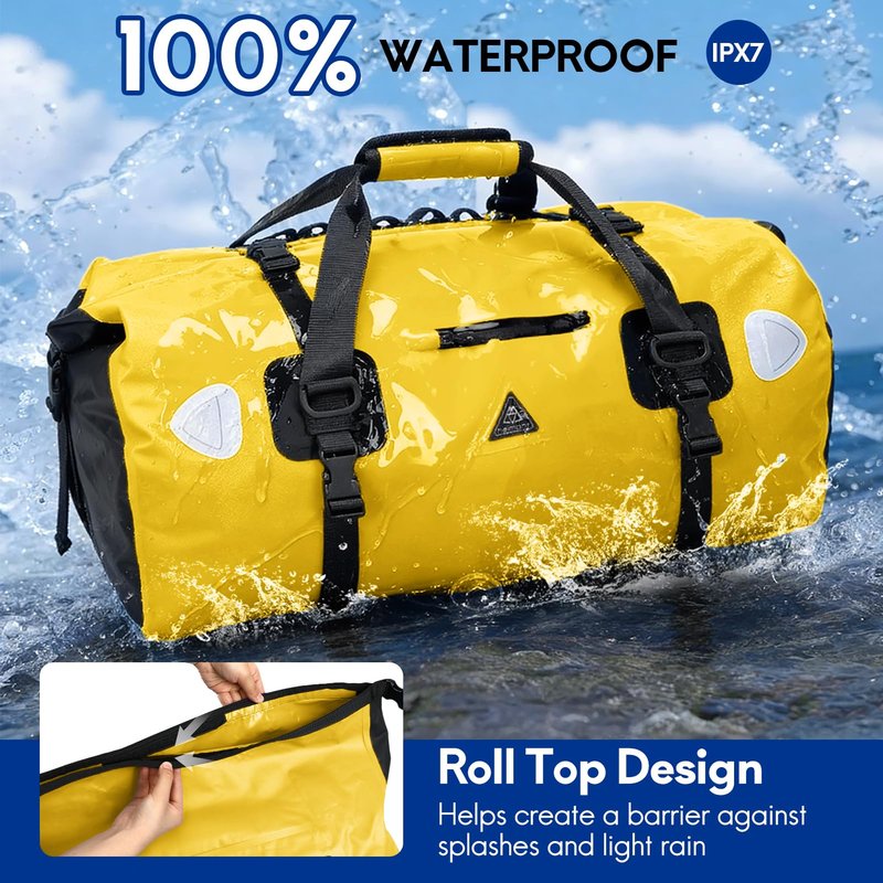 Haimont Waterproof Duffel Bag Roll-top Dry Duffel Bag with Quick-fixed Straps for Motorcycling, Rafting, Boating, SUP, Kayaking, Travel,70L