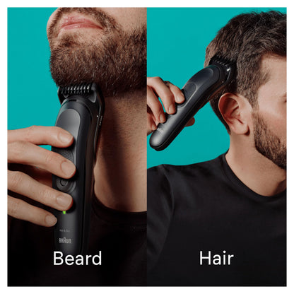 Braun All-in-One Style Kit Series 7 MGK7470, Beard Trimmer Men Rechargeable, 16-in-1 Kit for Beard, Hair, Manscaping & More, Hair Clippers Men Cordless, Mens Shaver and Beard Trimmer, Black