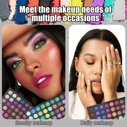 Pure Vie Professional 252 Colors Highlight Eyeshadow Palette Makeup Contouring Kit - Highly Pigmented Nudes Warm Natural Matte Shimmer Cosmetic Eye Shadows Pallet Powder Palette
