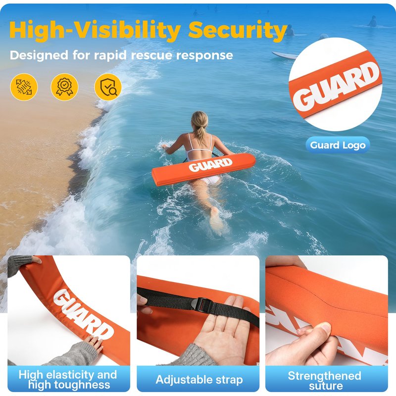 Chonway 2PCS Lifeguard Rescue Tube, 40in Adjustable Life Guard Throwable Flotation Device for Pool Safety, Life Guard Equipment for Home and Commercial Use