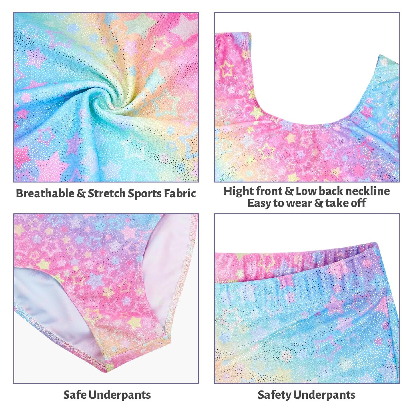 JiAmy Gymnastics Leotards for Girls with Shorts Set, Long Sleeve Kids Gymnastics Athletic Outfit for Kids 3-12 Years