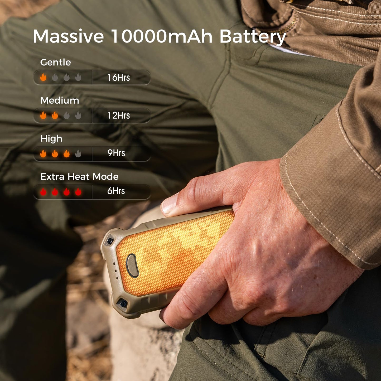 OCOOPA IP56 Waterproof Hand Warmers Rechargeable 10000mAh, Extra Heat Mode,16hrs Heat, Handwarmer with Torchlight, PD & QC Electric Hand Warmer, Winter Outdoor Gifts for Men Hunting Camping Hiking