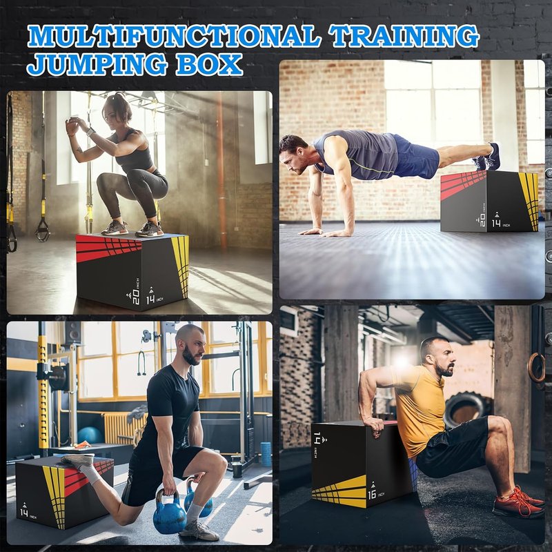 XDDIAS Foam Plyometric Box - 3-in-1 Soft Jump Box | 440LB Capacity, Medium & Large Sizes for Home Gym Training