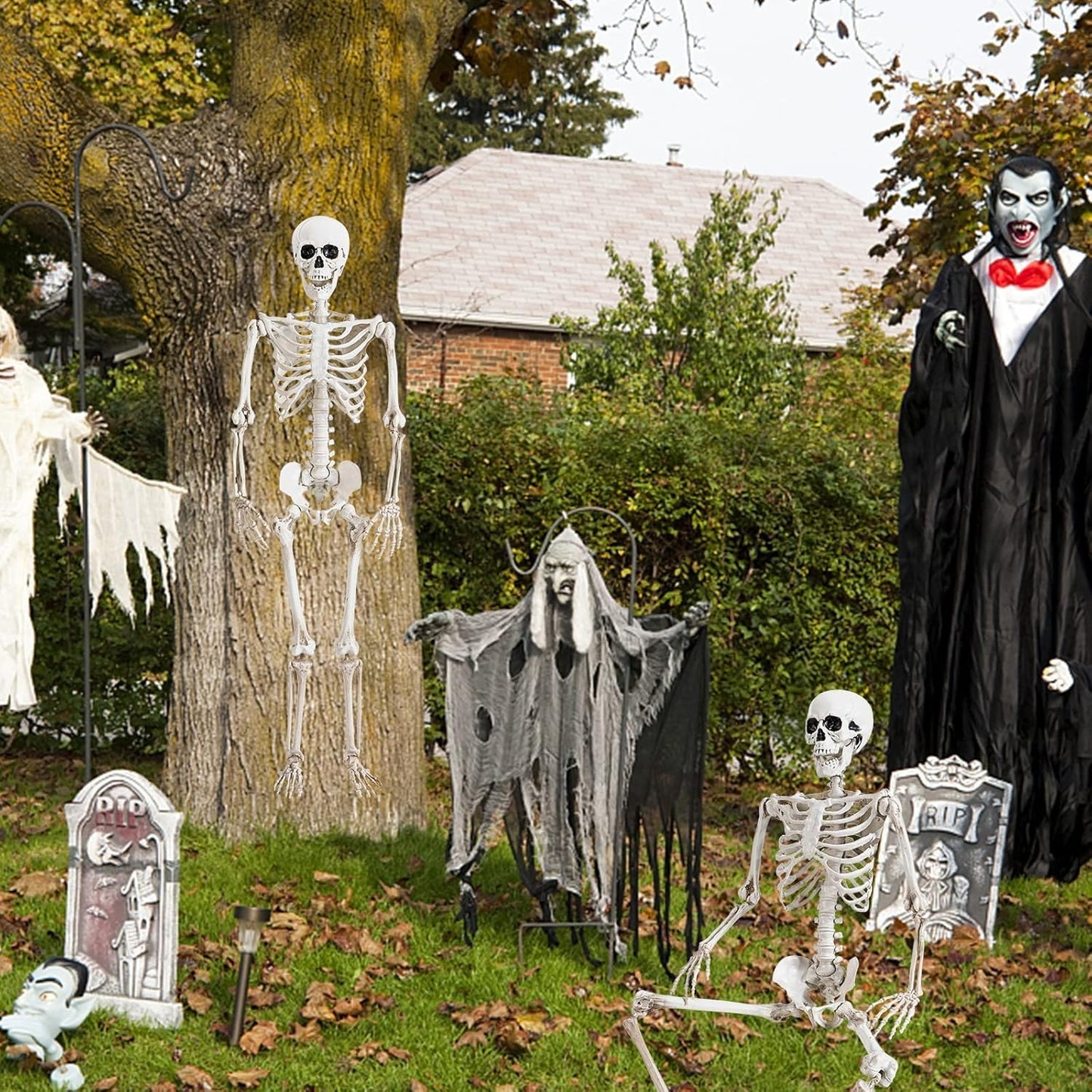 Abakuku 36" Halloween Skeleton Decorations,Human Bones for Halloween Party with Movable Joints,for Haunted Houses, Front Lawn, Graveyard Props