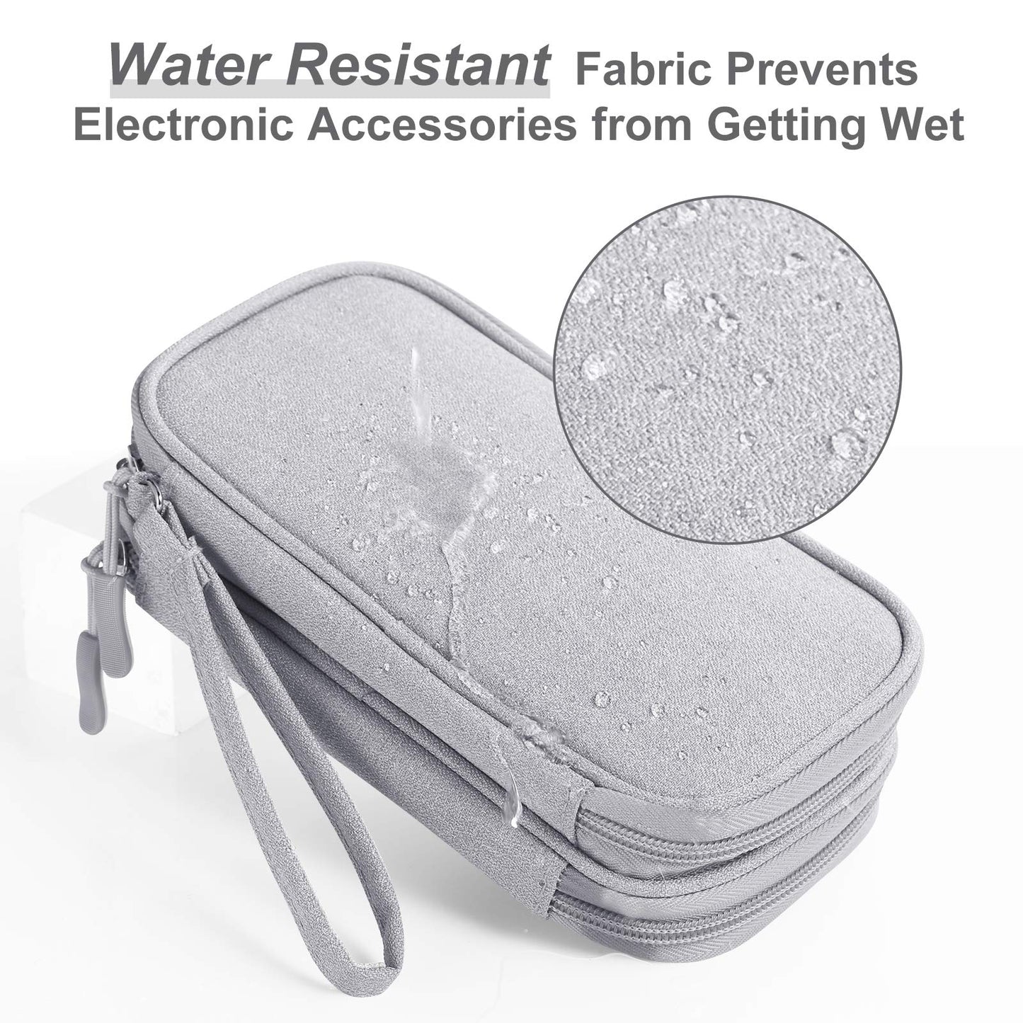 Bevegekos Electronics Accessories Organizer Pouch Bag, Designed for Power Adapter/Charger/Cables/Mouse, for Travel (Light Grey)