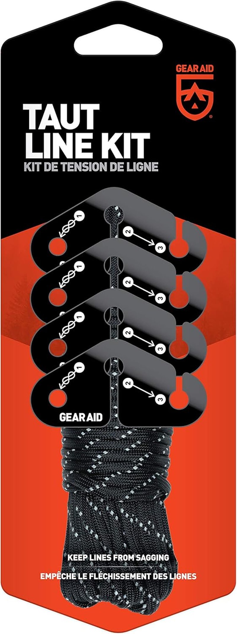 Taut Line Kit with 550 Paracord - Perfect for Hanging Gear | Black Travel Clothesline