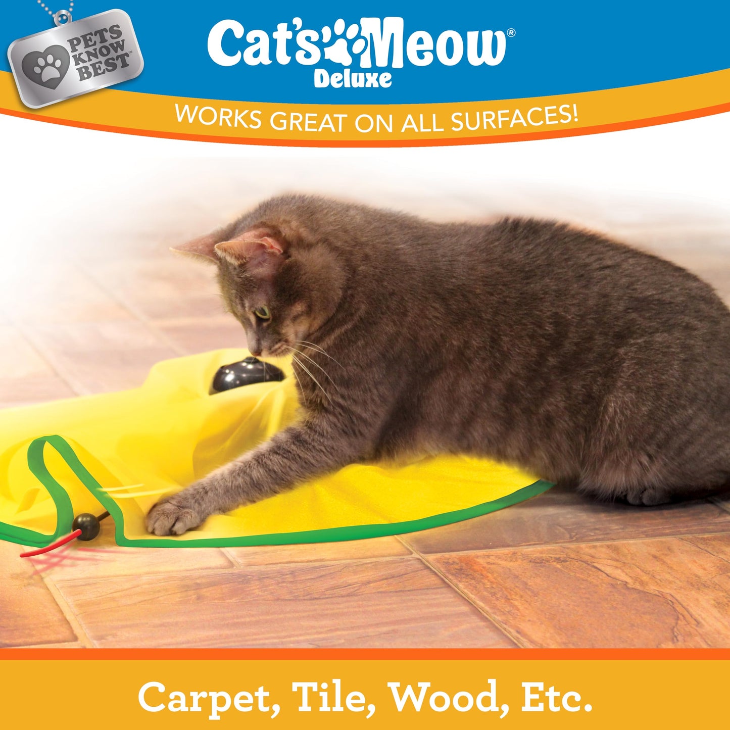 Cat's Meow Motorized Wand Cat Toy, Automatic 30 Minute Shut Off, 3 Speed Settings, The Toy Your Cat Can't Resist, Pets Know Best
