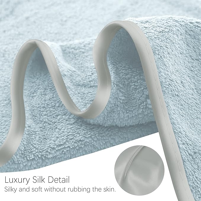 TENSTARS Silk Hemming Bath Towels