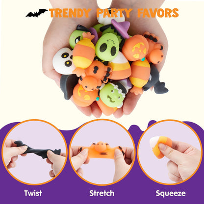 JOYIN 36 Pcs Halloween Mochi Squishy Toy in Blind Bags with 12 Characters for Stress Relief, Halloween Mystery Toy Surprise Bag for Kids Trick or Treating, Party Favors Supplies, Goodie Fillers