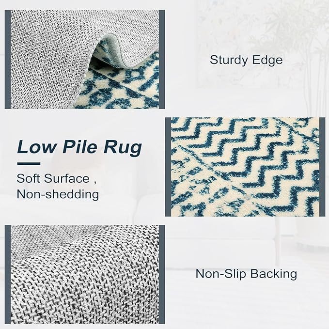 Runners for Hallways Kitchen Runner Rug, 2'6''x10' Non Slip Long Washable Runner Rugs,Soft Low Pile Door Rugs for Entryway Indoor Carpet Runners for Kitchen Laundry Bedroom Bathroom
