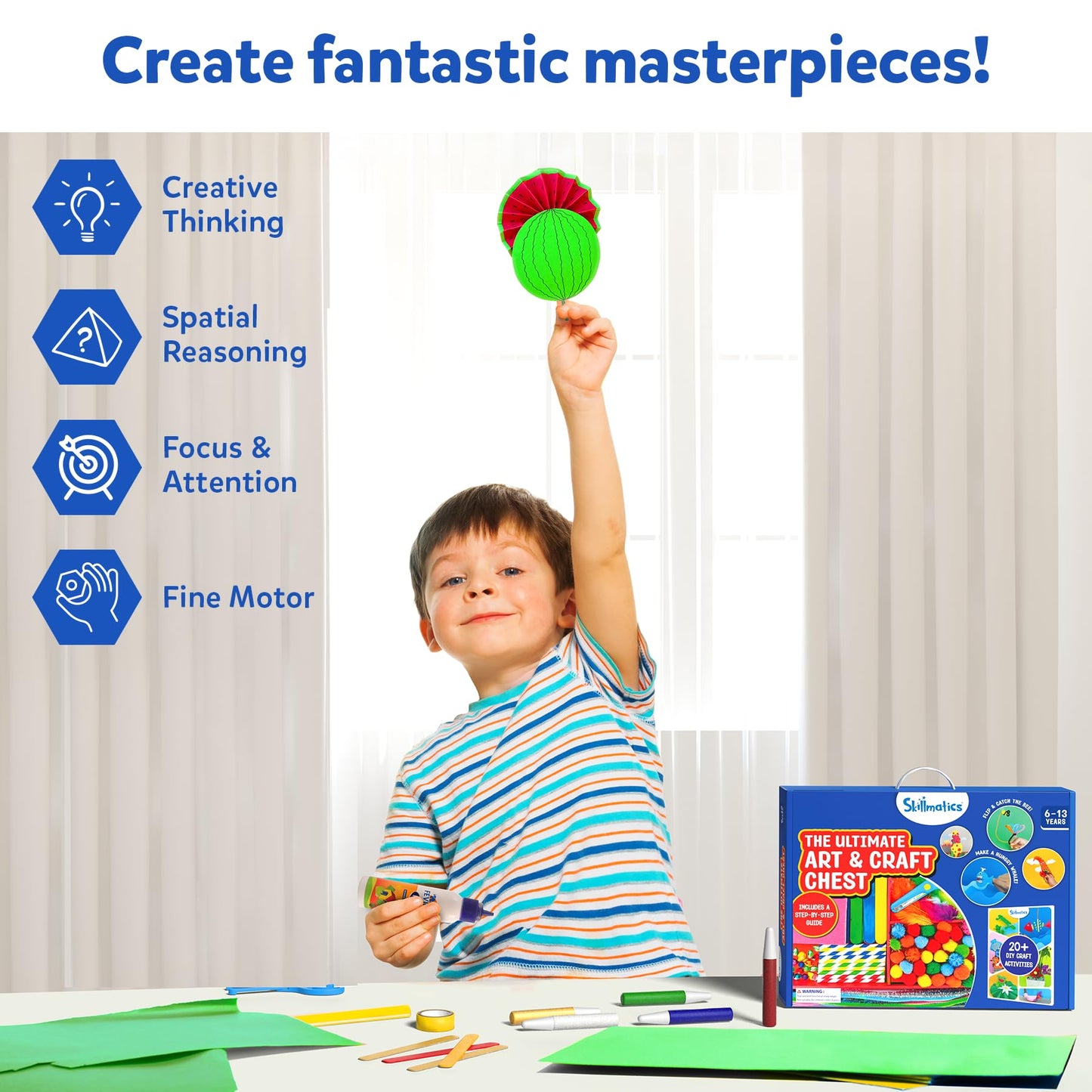 Skillmatics Ultimate Art & Craft Kit for Kids - 2000+ Pieces, DIY Craft Supplies with Step-by-Step Guide, Creative Activity Set & Gifts for Girls & Boys Ages 6, 7, 8, 9, 10, 11, 12, 13